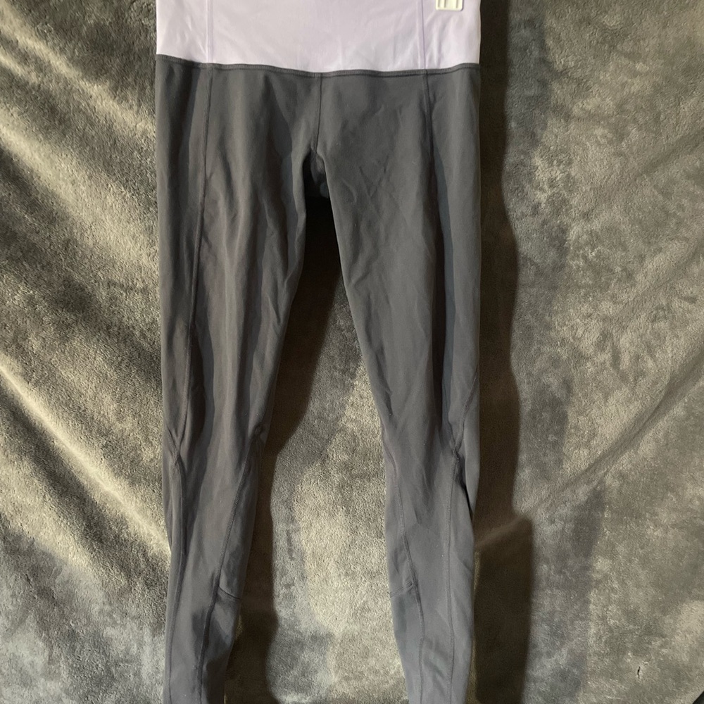 Lululemon Gray Full-Length Leggings with Yoga Waistband